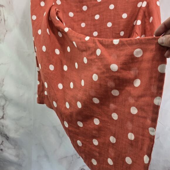 Jens Pirate Booty Womens Small Pink Crop Polka Dot Assymetric Sleeve Tie Knot - Picture 9 of 13